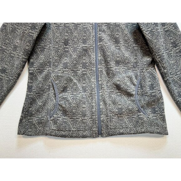 Woolrich Womens Fleece Jacket Size M Slate Gray Geo Full Zip Mock Neck Outdoors - Picture 5 of 11